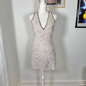 Y2k Cream Polka Dot Halter Dress